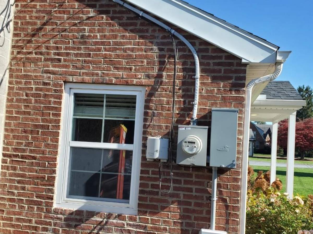 an outdoor electrical panel on a home