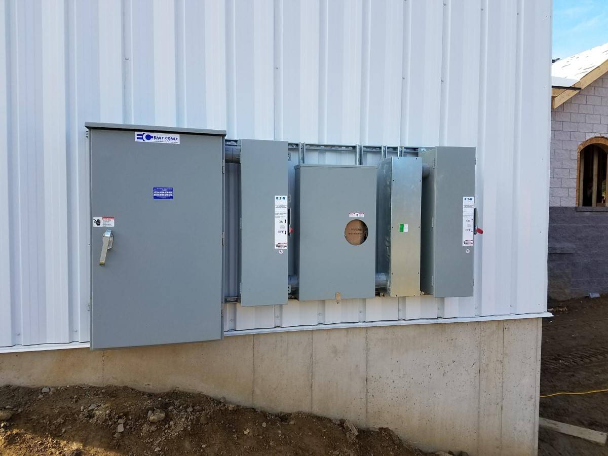outdoor electrical panels that were recently upgraded