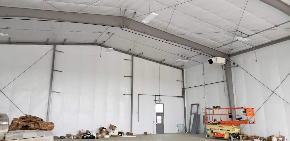 indoor warehouse being wired